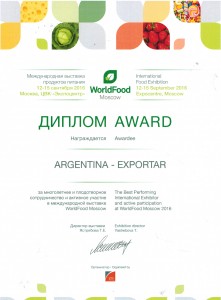 Diploma - Mejor pabellon Nacional